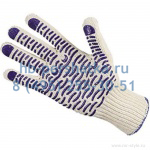 Трикотажные ХБ перчатки с ПВХ покрытием